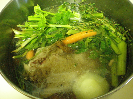 Boiling Pot of Chicken Stock