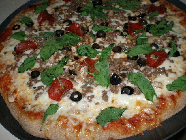 Pizza Dough  Spinach Pepperoni Black Olives Foodeatscursions